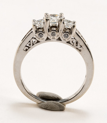 additional images for 14K White Gold And Diamond Ring