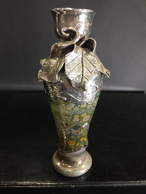 additional images for Art Glass/Metal Bud Vase